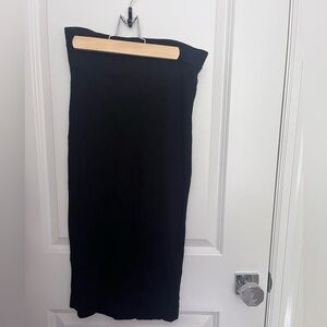 Abercrombie & Fitch Black Ribbed Midi Skirt